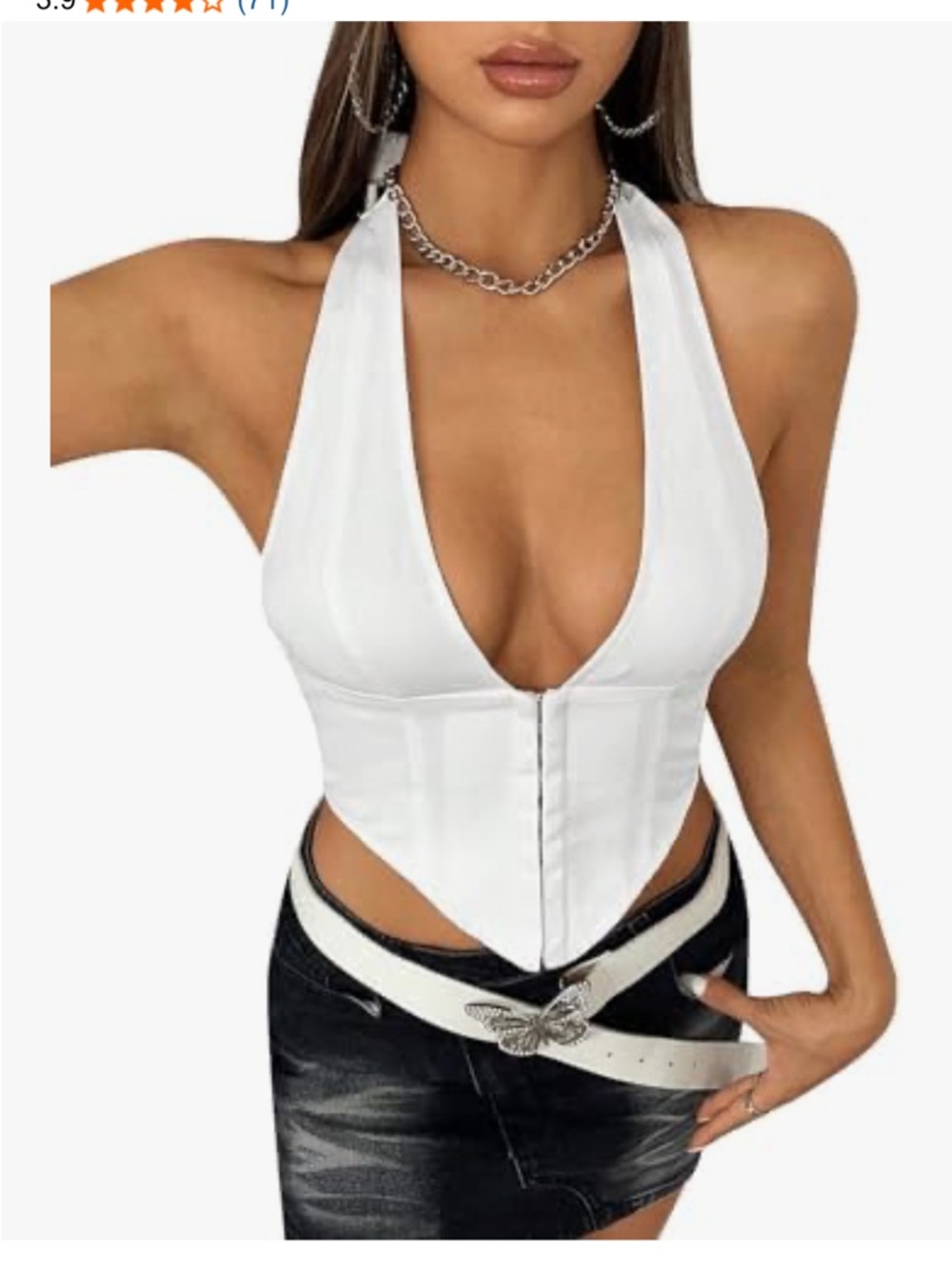 White Halter Corset Top